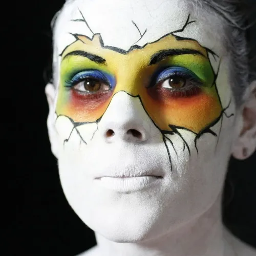 Bodypainting viso maschera per discoteca ed eventi