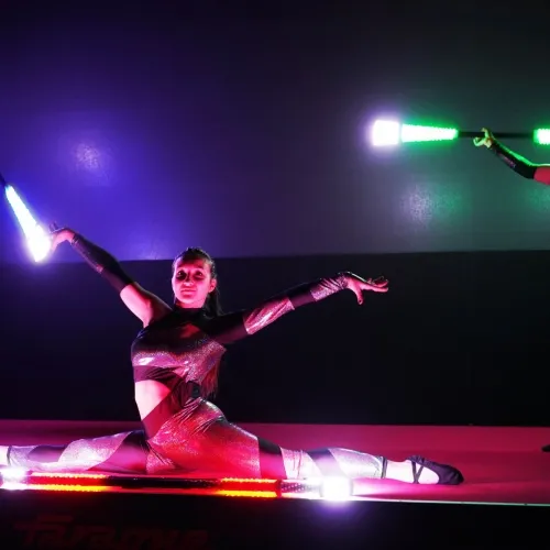 Esibizione ginnastica e LED