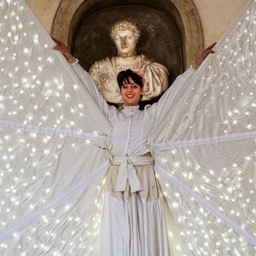 Performance con Farfalle Luminose per matrimonio