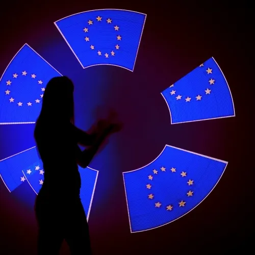 Spettacolo per evento aziendale Bandiera europa