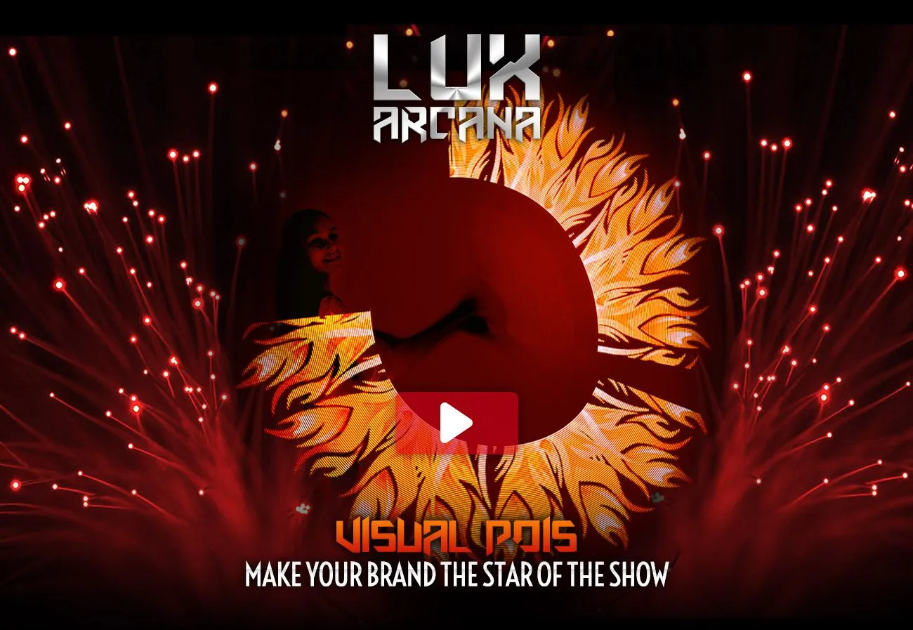 spettacolo con luci led personalizzabile con logo aziendale per presentazioni, inaugurazioni, premiazioni, cene aziendali e feste di gala